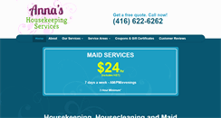 Desktop Screenshot of annashousekeeping.ca