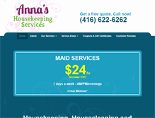 Tablet Screenshot of annashousekeeping.ca